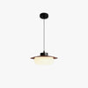 French mid-century style walnut color dining table chandelier