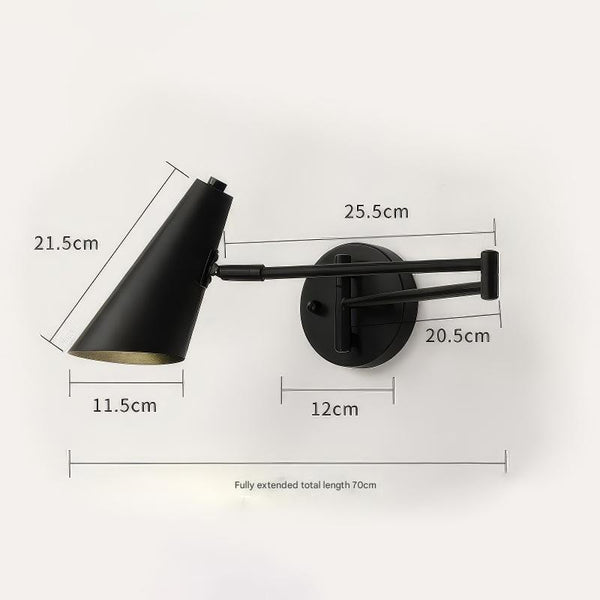 Lampe murale rotative pliable à long mât nordique