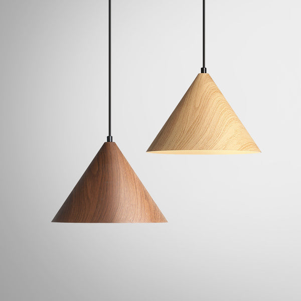 Lustre simple en grain de bois