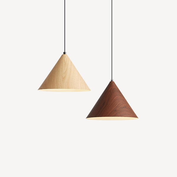 Lustre simple en grain de bois