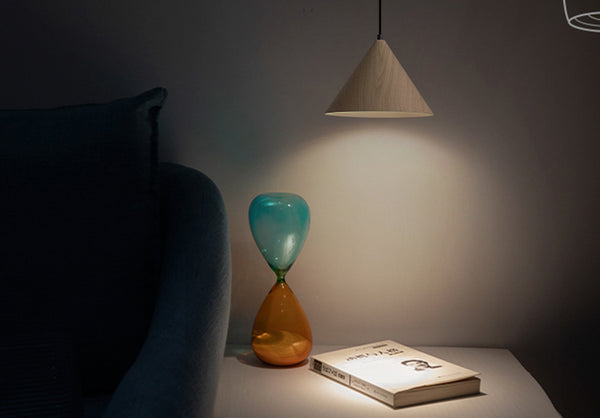 Lustre simple en grain de bois