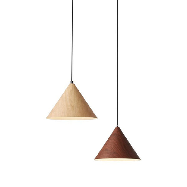 Lustre simple en grain de bois