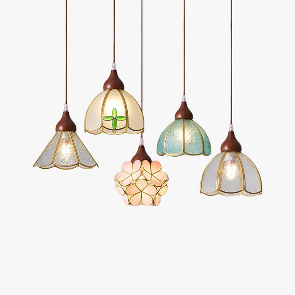 Wabi-sabi style bedroom bedside French glass restaurant small chandelier