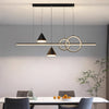 Lustre de restaurant à longue bande géométrique créative minimaliste