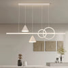 Lustre de restaurant à longue bande géométrique créative minimaliste