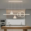 Lustre de restaurant à longue bande géométrique créative minimaliste