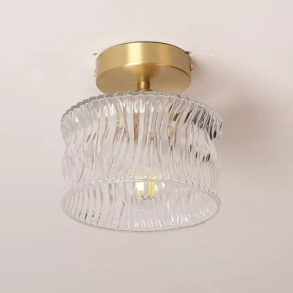 Copper glass corridor ceiling lamp