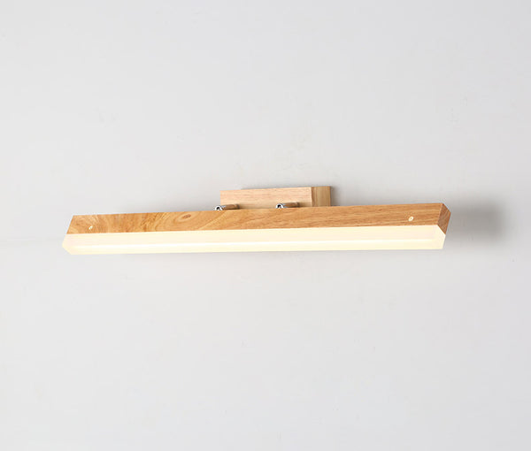 Applique murale LED en bois massif avec miroir