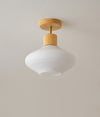 Deckenlampe aus Massivholz im cremefarbenen Stil