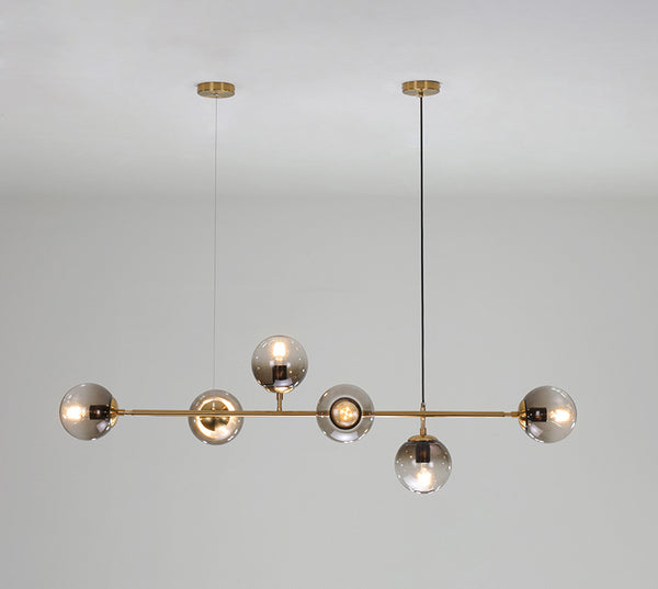 Long lustre de salle à manger en verre en forme de haricot magique