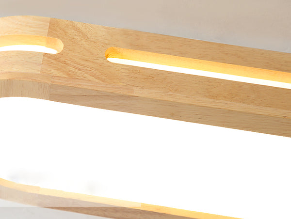 Solid wood LED ceiling light strip