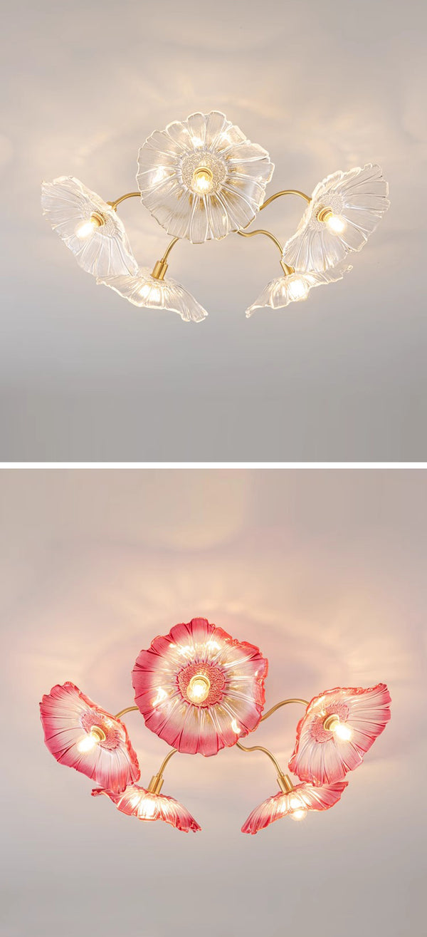 Kreative Lotusblatt-Deckenlampe im Retro-Stil