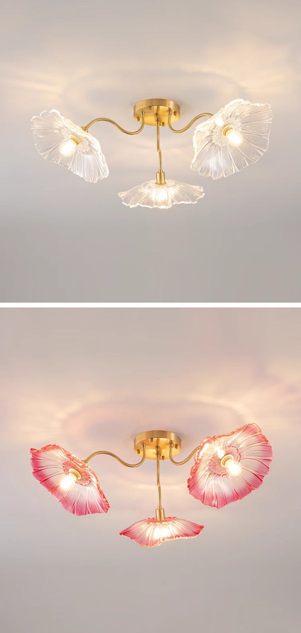 Kreative Lotusblatt-Deckenlampe im Retro-Stil