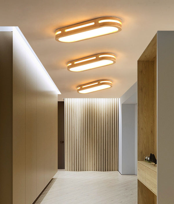 Solid wood LED ceiling light strip