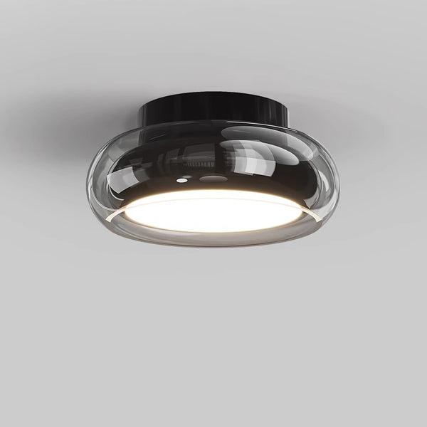 French retro glass ceiling lamp