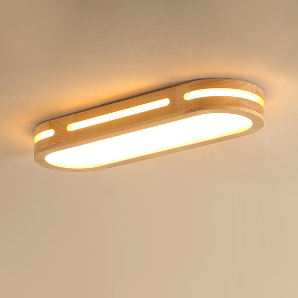 Solid wood LED ceiling light strip