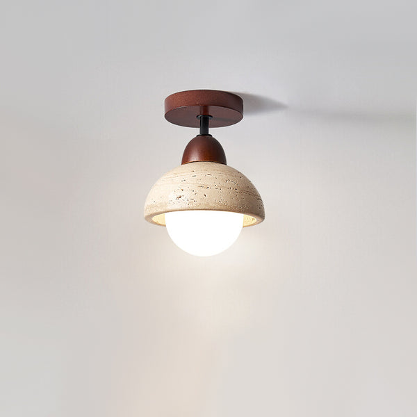 Plafonnier d'allée en travertin jaune