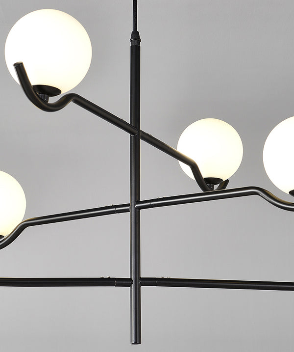 Lustre noir en forme de haricot magique long