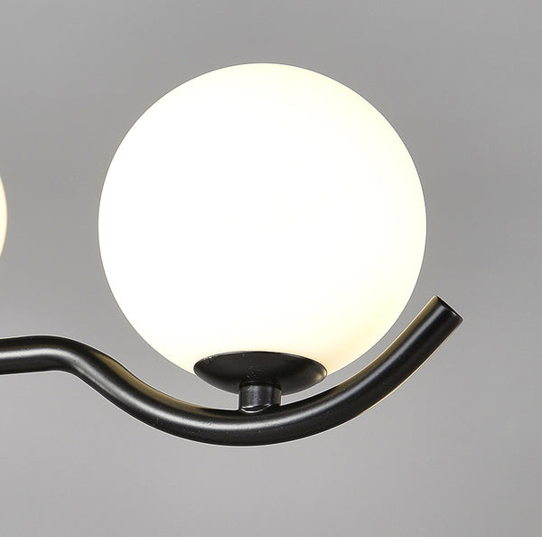 Lustre noir en forme de haricot magique long