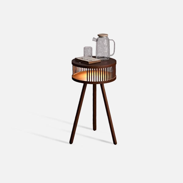 Retro Massivholz Stehlampe