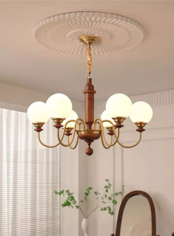 Vintage solid wood magic beans chandelier