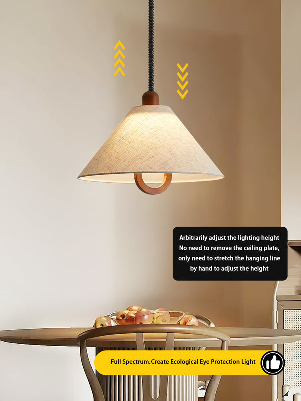 Lustre de restaurant rétractable de style Wabi-sabi