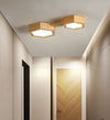 Creative solid wood LED ceiling lamp