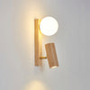 Nordic solid wood bedroom wall lamp
