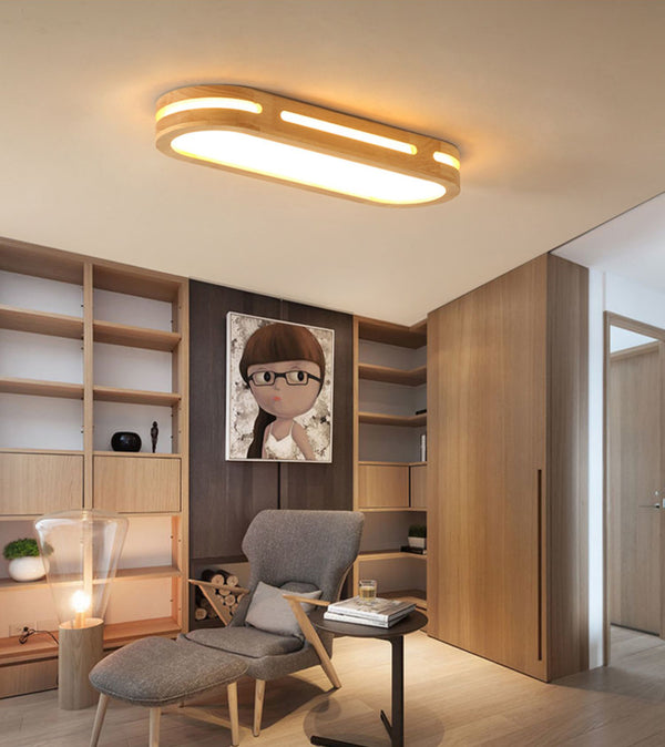 Solid wood LED ceiling light strip