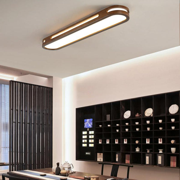Solid wood LED ceiling light strip