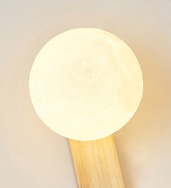 Nordic solid wood bedroom wall lamp