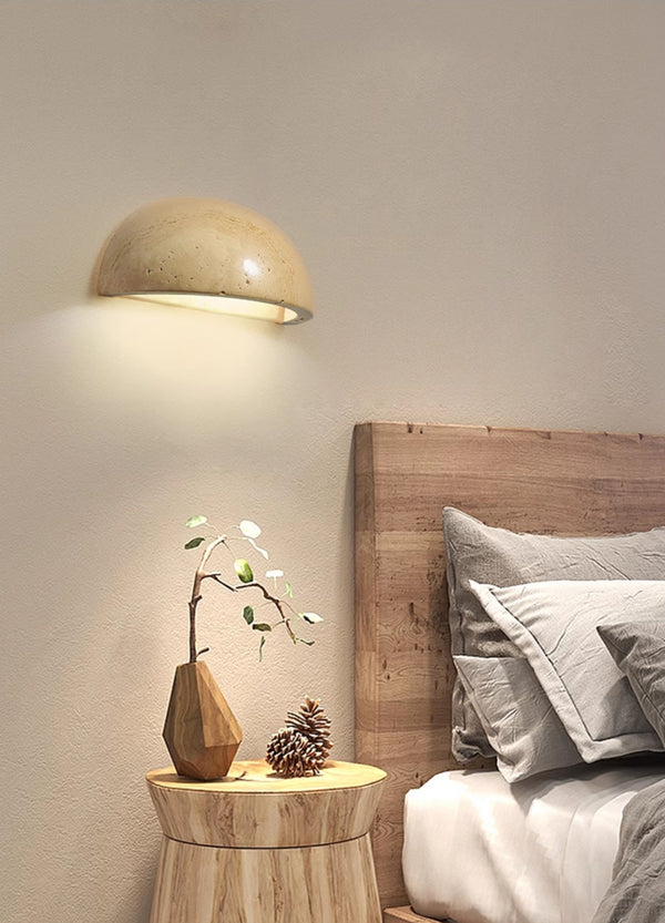 Yellow Travertine Bedroom Wall Lamp
