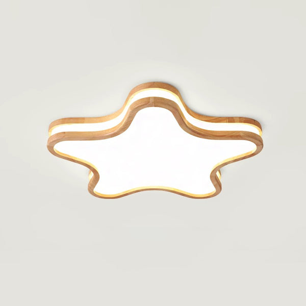 LED children's room solid wood ceiling lamp