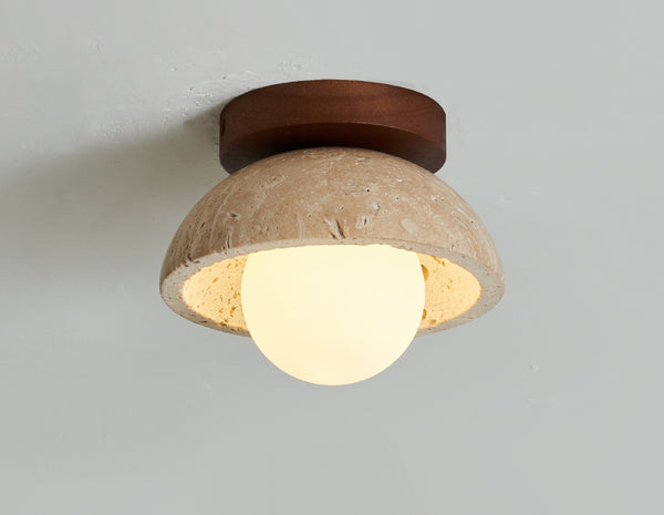 Plafonnier d'allée en travertin jaune