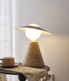 Japanese yellow travertine table lamp