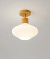 Deckenlampe aus Massivholz im cremefarbenen Stil
