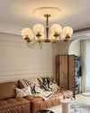 French solid wood fabric chandelier