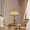 Retro full copper glass bedroom living room study table lamp
