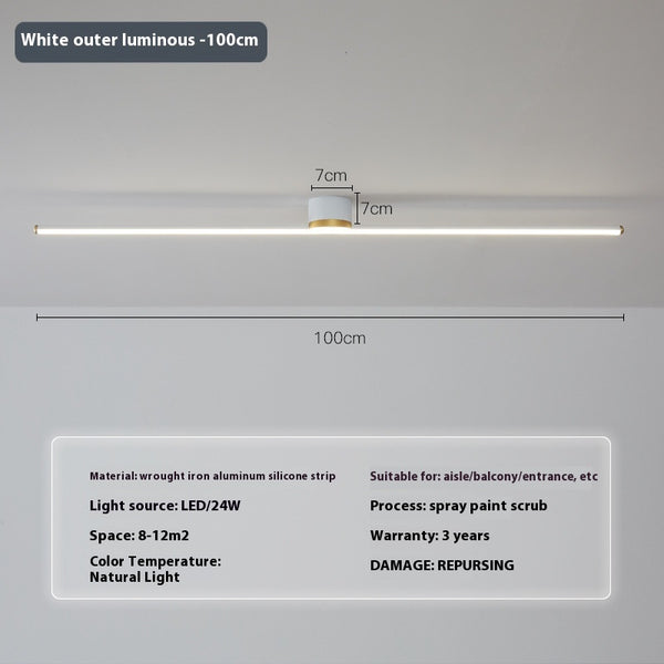 Minimalist long strip ceiling light