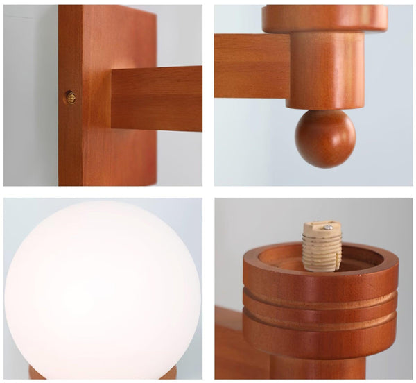 Applique boule en bois massif de style médiéval