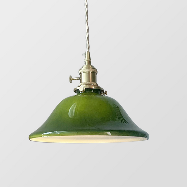 Vintage green glass chandelier