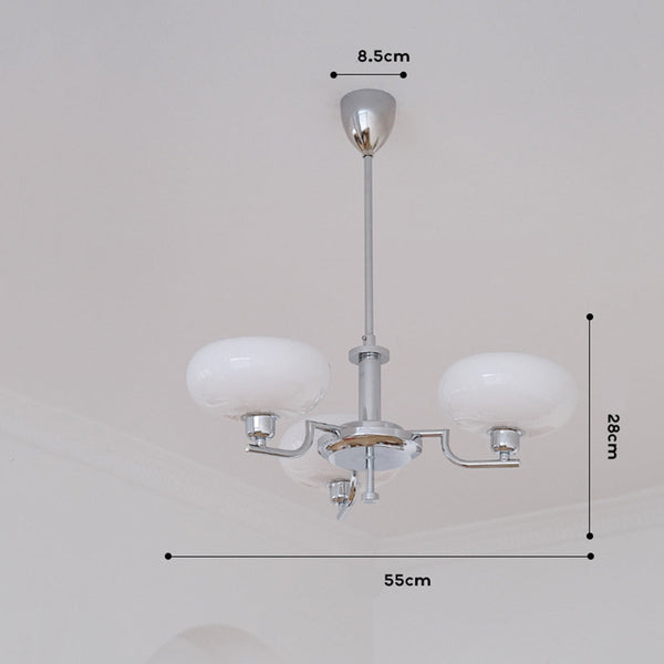 French style Bauhaus glass chandelier
