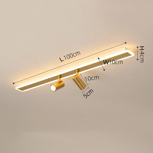 Modern simple long strip LED restaurant ceiling light
