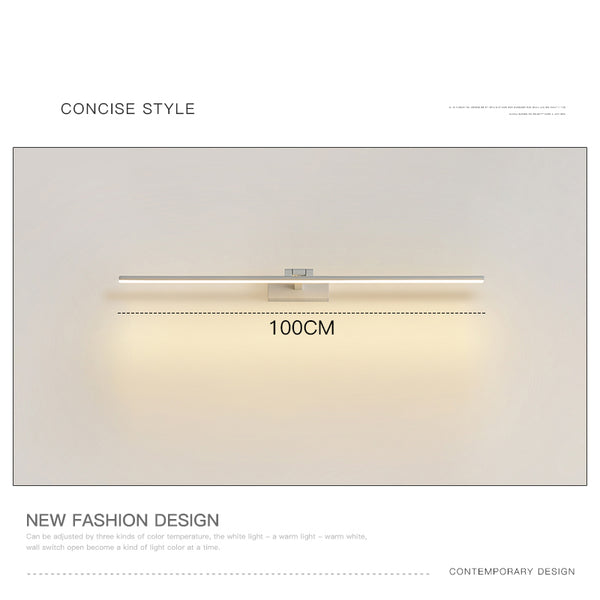 Simple LED retractable mirror front wall lamp