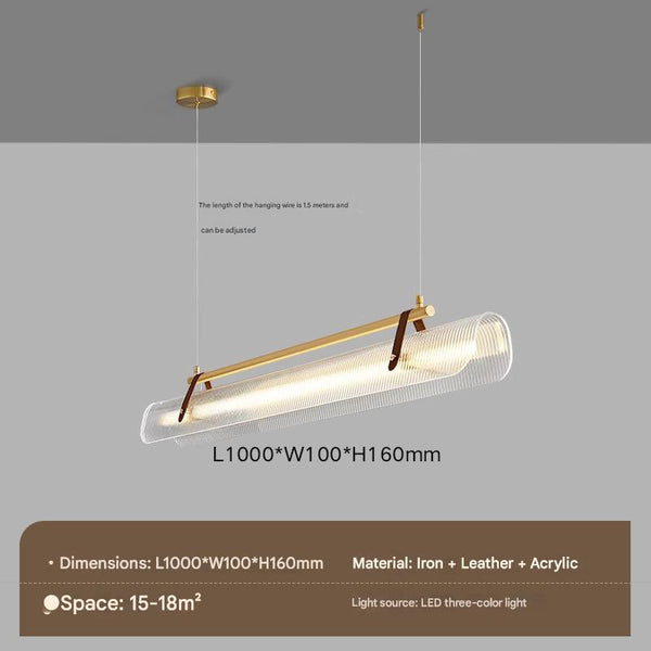 Lustre de salle à manger créatif en cuir à longues bandes