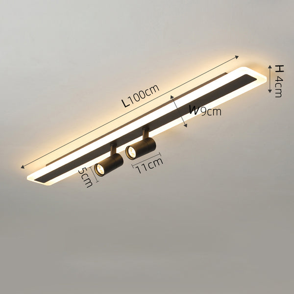 Modern simple long strip LED restaurant ceiling light