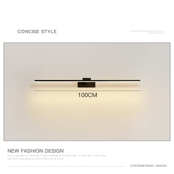 Simple LED retractable mirror front wall lamp