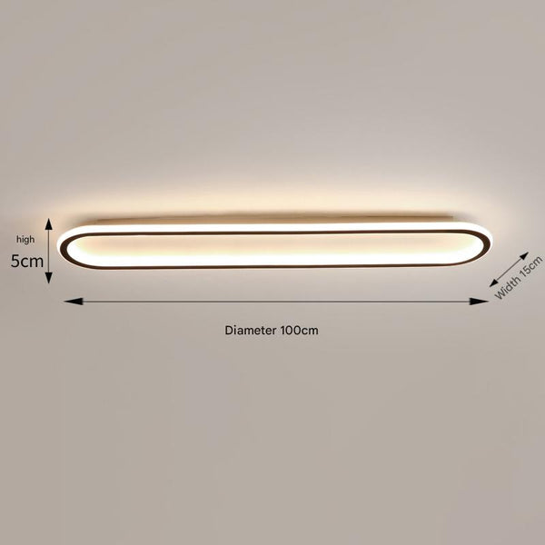 Elliptical strip LED corridor ceiling light