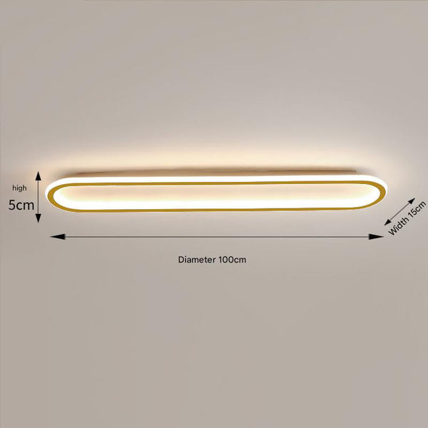 Elliptical strip LED corridor ceiling light