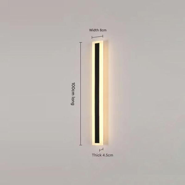 Black strip LED courtyard aisle wall light